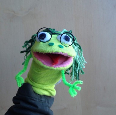A Surry Sock Puppet Froggie from Frog Hollow